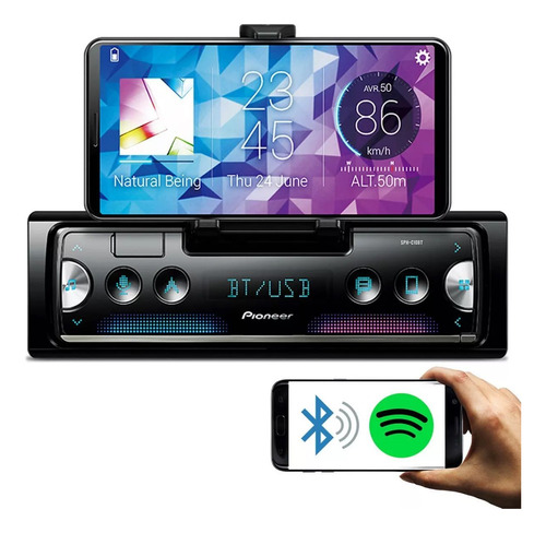 Radio Pioneer Sph-c10bt Suporte Celular Bluetooth Spotify