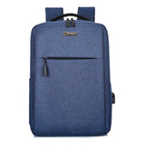 Mochila Masculina Porta Notebook Entrada Usb Slim Fina