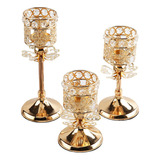 3 Pcs Candelabros Con Candelabros De Cristal Europeos