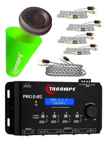 Processador Pro 2.4s Taramps Equalizador  + Rca 5m + Rca 1m