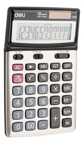 Calculadora Escritorio Dual Deli 12 Dígitos 172*107mm Metal