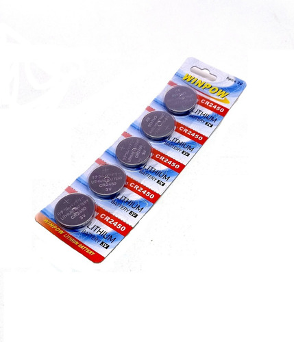 5x Pilas Cr2450 Winpow 3v Sensor Alarma Reloj Llaves Blister