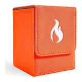 Deck Box Naranja Con 100 Fundas Para Cartas Coleccionables