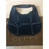 Bolsa Gucci Monogram Piel Negra Grande Shoulder Bag Original