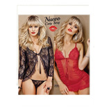 Sexy Babydoll Femenino Rojo Lenceria Mujer + Brasilera 