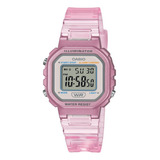 Relógio Casio Infantil La-20whs-4adf Digital Rosa Transp
