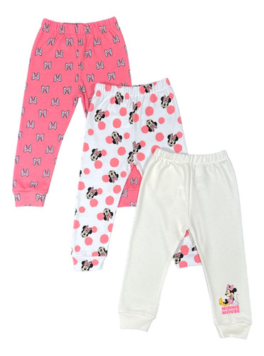 Set De 3 Pantalones Bebe Minnie Mouse Disney 