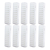 Kit 10 Luminárias Emergência 30 Leds Bivolt Residencial