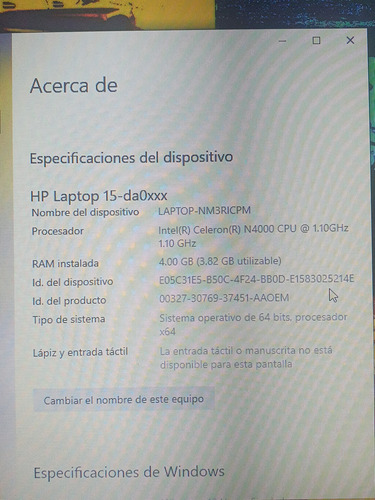 Laptop Hp 15 Da0xxx