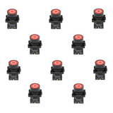 10 Pzs Interruptor Boton Rojo Verde Botonera Industrial 22mm