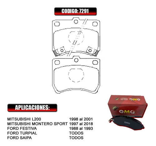 Pastilla D Freno Trasera Mitsubishi Montero Sport 2001  7291 Foto 2