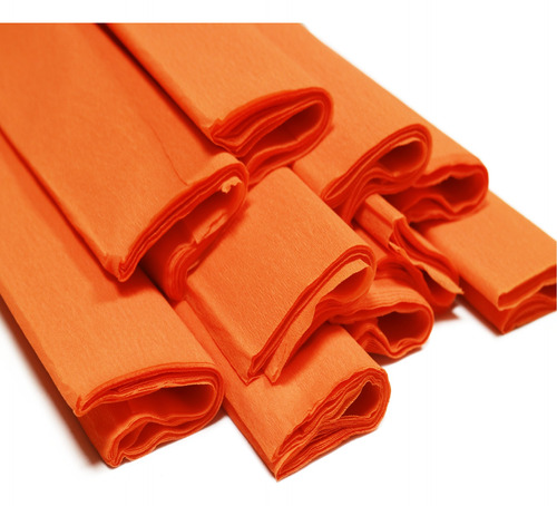 Combo X100 Unidades Papel Crepe De 200x50 Cm Naranja