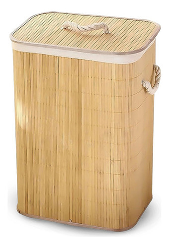 Cesto Roupas Sujas Bambu Forrado Banheiro Lavanderia