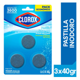 Pastilla Para Estanque De Inodoro Clorox Azul Activo (caja) 3 Un X 40 Gr
