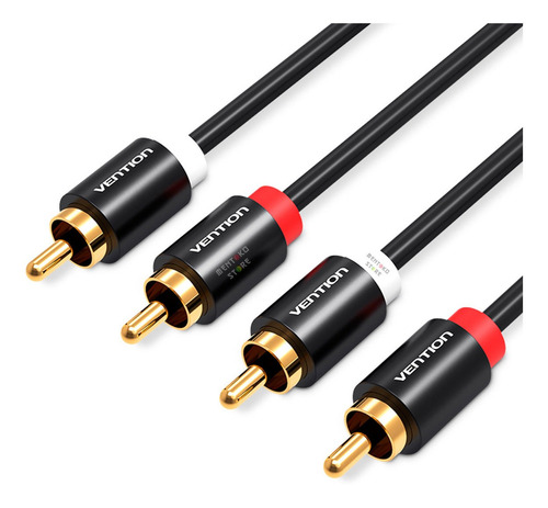 Cabo Audio 2 Rca Macho Blindado Dj Cobre Som 2m Vention