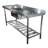 Pia Industrial Aço Inox 1800x600x900 Para Restaurante