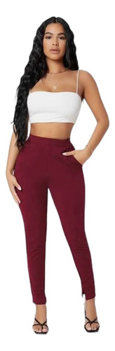 Pantalón Polar Leggins Mujer Tiro Alto Elásticado Casual