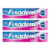 Pasta De Dentes Fixodent Fixodent  Em Creme Pacote X 3