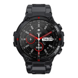 Smartwatch Jazak Watch K22 Global 1.28  Caja 42mm  Negra, Malla  Negra Y Bisel  Negro