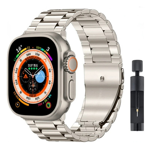 Correa Para Apple Watch Acero 49mm Ultra + Ajustador 