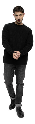 Sweater Knitted Wash Black Bubba