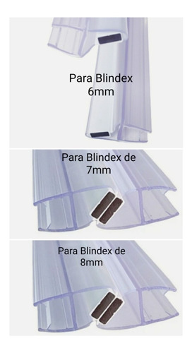 Burlete Imantado Mampara/vidrio/puerta/blindex6/7/8(1,10)par