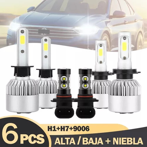 Kit De Faros Led Con Luces Altas/bajas Y Antiniebla De 8000