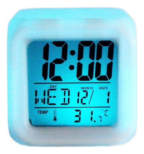 Reloj Cubo Led Despertador Digital Cambia Color