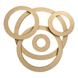 Argollas Aros Anillo Circulo Madera Mdf 3mm Set Corte Laser