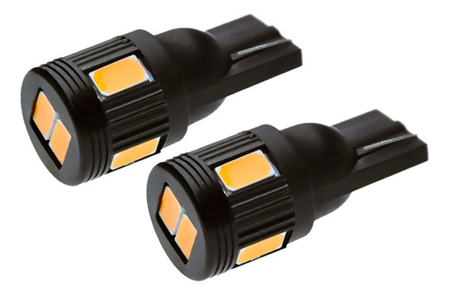 2 Lamparas  Led T10 Posicion 6 Smd Naranja 2w 12v Luz 360