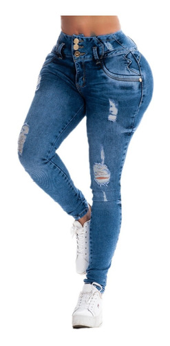6 Jeans Dama Levanta Pompa Colombiano Push Up Strech