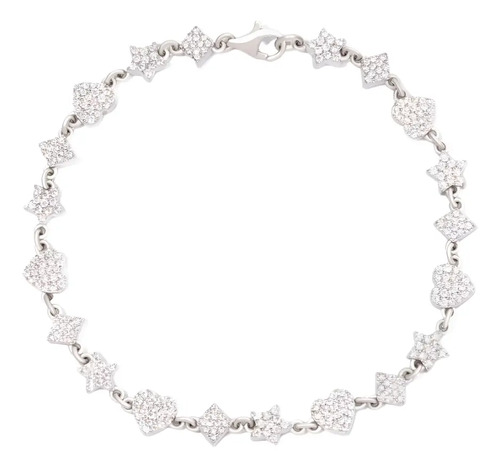 Pulso Tenis Corazon Pulsera 6 Mm Plata 925 Moissanite Kz