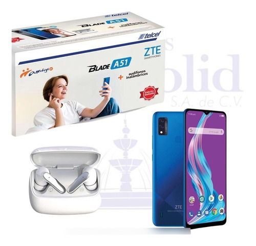 Zte Blade A51 Azul + Audifonos De Regalo