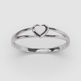 Anillo Corazon Oro Blanco 18k Modelo Doppio