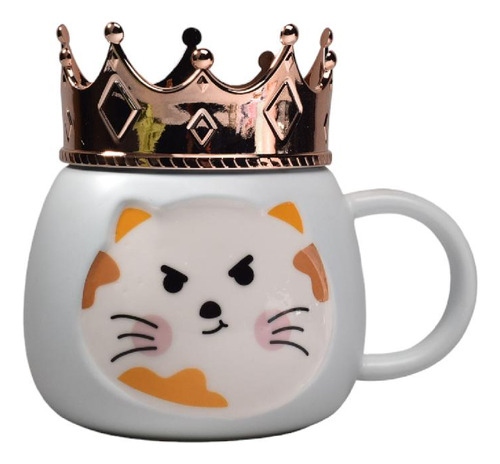 Mug Pocillo En Ceramica Con Corona Gato