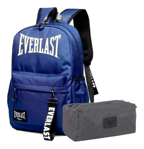 Mochila Escolar Primaria Secundaria + Cartuchera Everlast