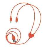 Cable Carga Dual Heart Para iPhone / Android Kikkerland Color Naranja Claro