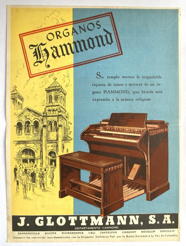 Almacenes J. Glottmann Aviso Publicitario De 1947 Hammond