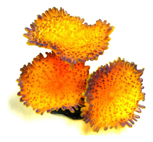 Enfeite De Silicone Soma Coral Mushroom Spotted Laranja 04