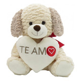 Perro Con Corazón De Peluche Piel Oveja Importado Cute