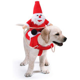 Disfraz De Navidad Para Perro Papá Noel Montando Perros Ropa