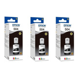 3 Pack Tinta Epson 504 Negra  L4260 L6270 L6191 L6171 L6161