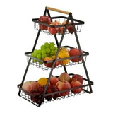 Canasta Cesta Organizador Metal Frutero Cocina Baño 3 Pisos