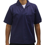 Camisa Jaleco Brim Azul Marinho Uniforme Operacional Mc