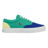 Tenis Lacoste Jump Server Canvas Mujer Azul Moda Comodos