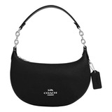 Bolsa  Coach Cm273 Mini  Payton Diseño Lisa De Cuero  Negra Asas Color Blanco