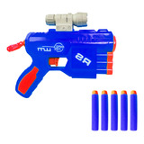 Pistola Lanza Dardos Nerf Multiples Juguete Ninos Mira Laser