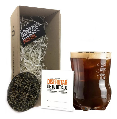 Vaso P/ Fernet Ferchetto. Botella Cortada Ideal Regalo 800ml