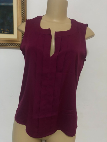 Blusa Manga Cavada Calvin Klein Vinho Feminina Tamanho Pp