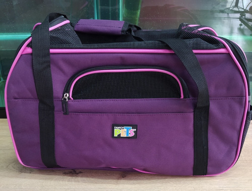 Transportadora Tour Morada Tela Fancy Pets Perro Gato 8842